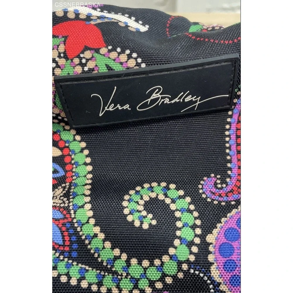 Vera Bradley Multicolor Midnight Paisley Large Campus Backpack Laptop Travel Bag